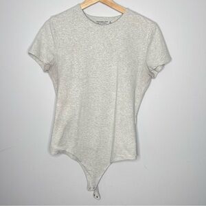 Abercrombie & Fitch Short Sleeve Cotton Blend Seamless Crew Bodysuit (X-Large)